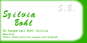 szilvia bohl business card